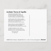 アポロの古風な胴体 ポストカード (裏面)