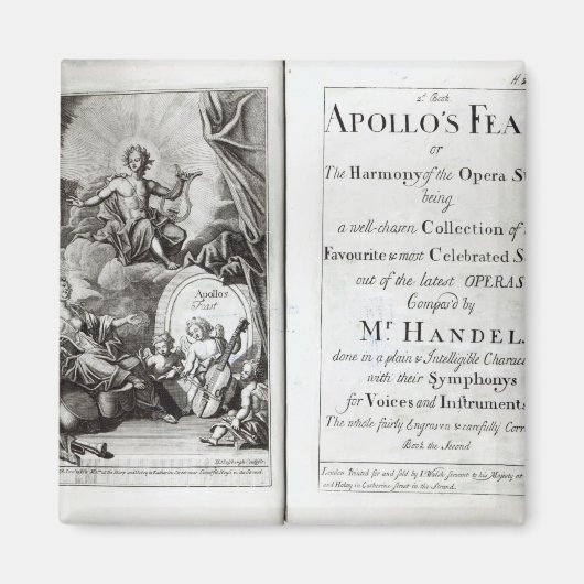 アポロの饗宴のためのフロンティスピース, c.1734 マグネット (正面)