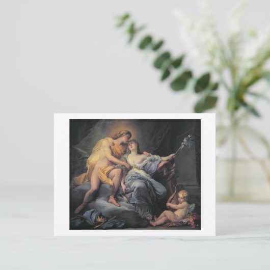アポロはニンフ・ロイコテアを愛撫(カンヴァ油) ポストカード (スタンド正面)