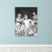 アポロは森の中のニンフに世話をされた キャンバスプリント (インサイチュ (ウッドフロア))