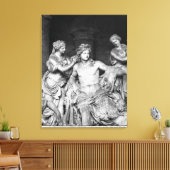 アポロは森の中のニンフに世話をされた キャンバスプリント (インサイチュ (リビング))