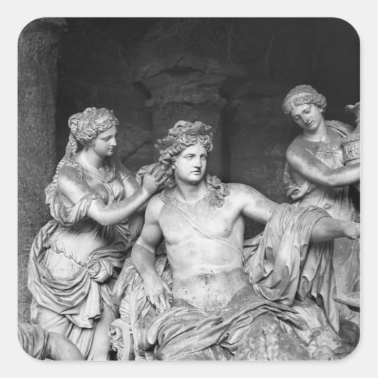 アポロは森の中のニンフに世話をされた スクエアシール (正面)