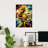 アポロン - キュビスト・ミニマリストの伝説 - 太陽の神 ポスター (ホームオフィス)