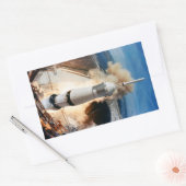 アポロ土星Vロケット打ち上げ月1969 長方形シール (封筒)