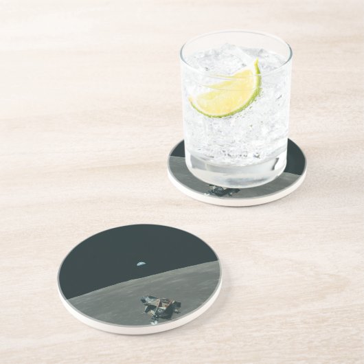 アポロ月着陸船と月からの地球の出 コースター (側面)