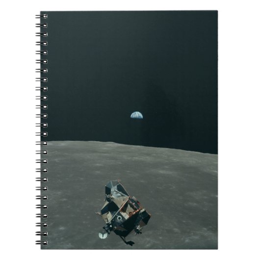 アポロ月着陸船と月からの地球の出 ノートブック (正面)