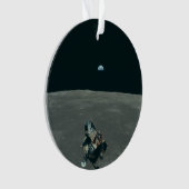アポロ月着陸船と月の地球の上昇 オーナメント (正面)