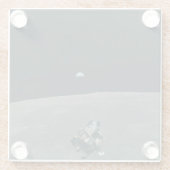 アポロ月着陸船と月の地球の上昇 ガラスコースター (裏面)