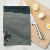 アポロ月着陸船と月の地球の上昇 キッチンタオル (四つ折り)