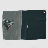 アポロ月着陸船と月の地球の上昇 ゴルフタオル (横)