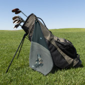 アポロ月着陸船と月の地球の上昇 ゴルフタオル (グリーン)