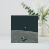 アポロ月着陸船と月の地球の上昇 サンキューカード (スタンド正面)