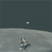 アポロ月着陸船と月の地球の上昇 シール (正面)