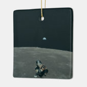 アポロ月着陸船と月の地球の上昇 セラミックオーナメント (左)