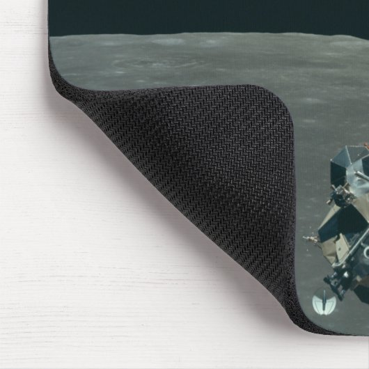 アポロ月着陸船と月の地球の上昇 マウスパッド (コーナー)