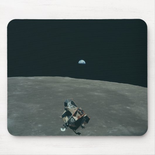 アポロ月着陸船と月の地球の上昇 マウスパッド (正面)