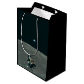 アポロ月着陸船と月の地球の上昇 ミディアムペーパーバッグ (裏面アングル)