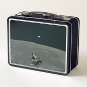 アポロ月着陸船と月の地球の上昇 メタルランチボックス (裏面)