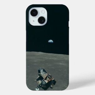 アポロ月着陸船と月の地球の上昇 iPhone 15ケース