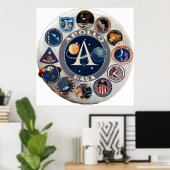 アポロ計画記念ロゴ ポスター (ホームオフィス)