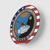 アポロ1代表団パッチのロゴ ラウンド壁時計 (傾斜)