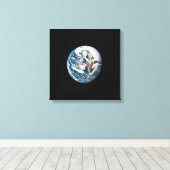 アポロ10号の宇宙船から取り出された地球。 キャンバスプリント (インサイチュ (ウッドフロア))