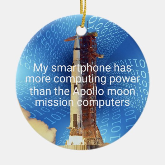アポロ11コンピューティング能力 セラミックオーナメント (正面)