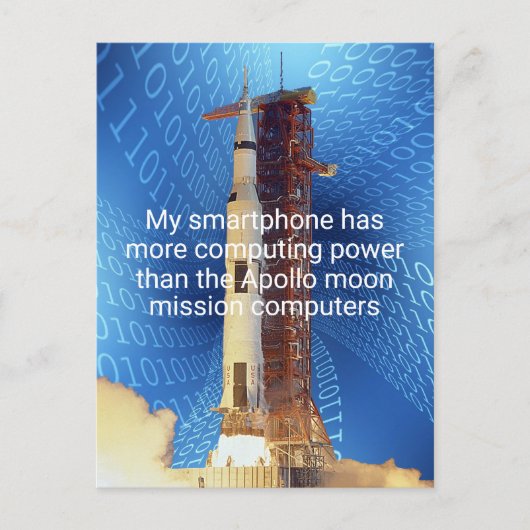 アポロ11コンピューティング能力 ポストカード (正面)