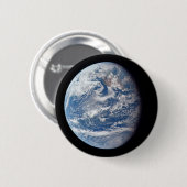 アポロ11号の乗組員によって撮影された惑星の地球。 缶バッジ (正面&裏面)