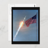 アポロ11号の打ち上げ、国旗、NASA ポストカード (正面/裏面)