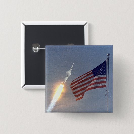 アポロ11号発射 缶バッジ (正面&裏面)