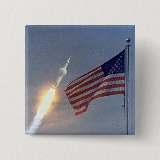 アポロ11号発射 缶バッジ (正面)