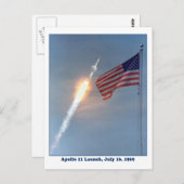 アポロ11号、1969年7月16日の打ち上げ ポストカード (正面/裏面)