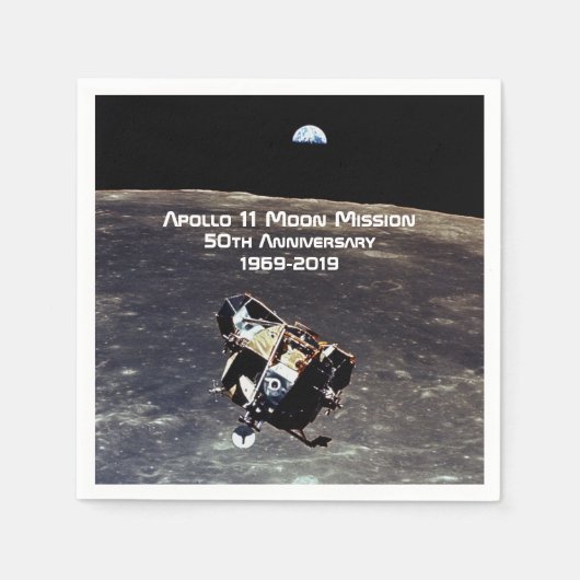 アポロ11月ミッション50周年記念 スタンダードカクテルナプキン (正面)