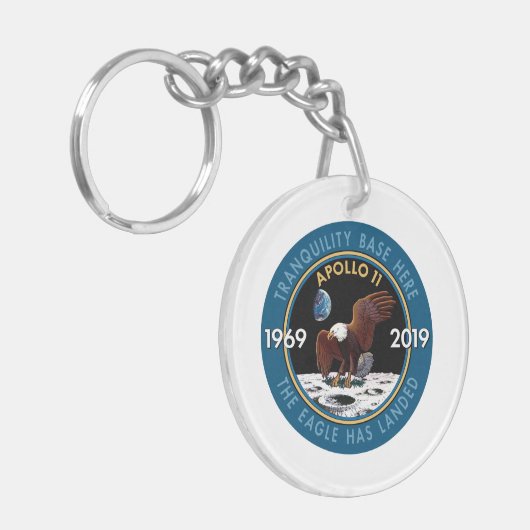アポロ11第50記念日の代表団パッチの記章 キーホルダー (正面左)