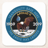 アポロ11第50記念日の代表団パッチの記章 スクエアペーパーコースター (正面)
