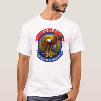 アポロ11第50記念日の愛国心が強い月のワシ- Tシャツ