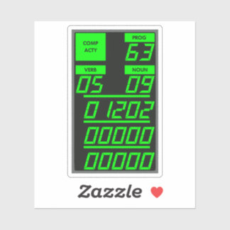 アポロ11 DSKYディスプレイ、アラームコード1202 シール