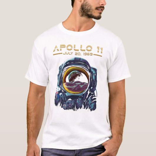 アポロ11 NASA宇宙宇宙飛行士デザイン Tシャツ (正面)