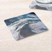 アポロ12探査機から地球。 スクエアペーパーコースター (アングル)