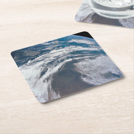 アポロ12探査機から地球。 スクエアペーパーコースター (アングル)