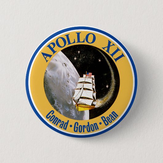 アポロ12: 月に戻る! 缶バッジ (正面)