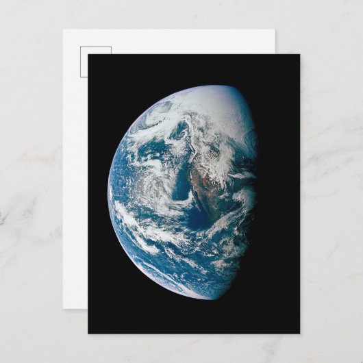 アポロ13号の探査機から取り出された地球。 ポストカード (正面/裏面)
