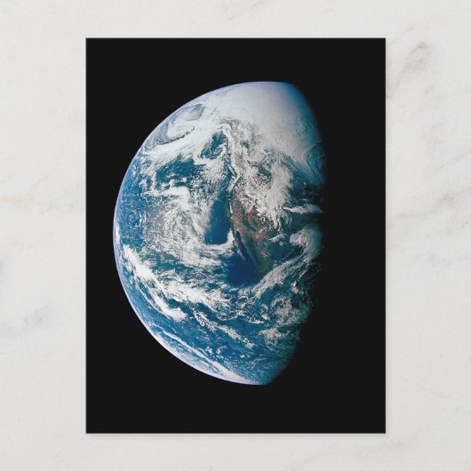 アポロ13号の探査機から取り出された地球。 ポストカード (正面)