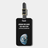 アポロ13号の探査機から取り出された地球。 ラゲッジタグ (正面縦)