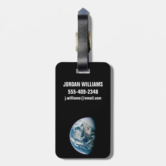 アポロ13号の探査機から取り出された地球。 ラゲッジタグ (裏面縦)