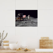 アポロ16人宇宙飛行士サルテスアメリカ国旗 ポスター (キッチン)