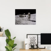 アポロ16宇宙飛行士&月探査車 ポスター (ホームオフィス)