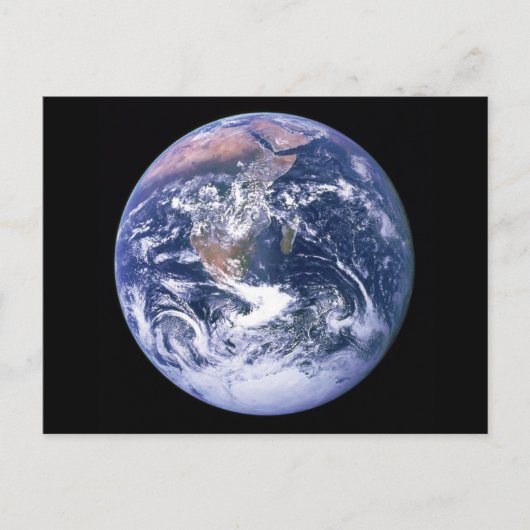 アポロ17世から見た地球と青い大理石 ポストカード (正面)