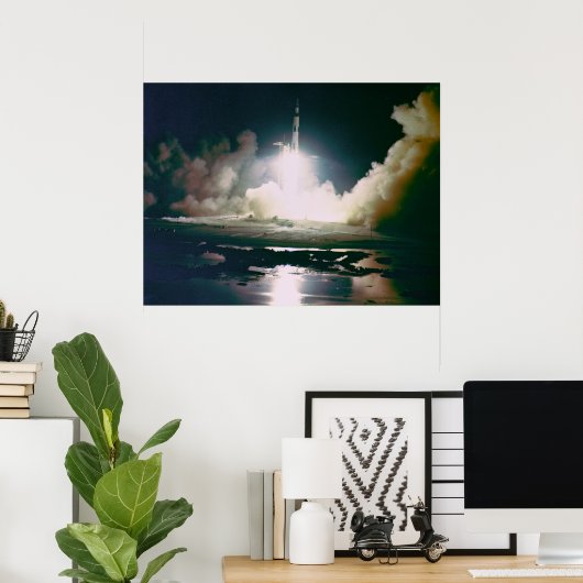 アポロ17夜間発射 ポスター (ホームオフィス)